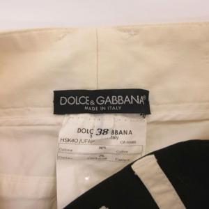 DOLCE&GABBANA ミニスカート 38 白 ホワイト ロゴウエストバンド ポケット付き ミニ丈 /TL GY62