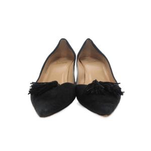 Christian Louboutin タッセルパンプス スエード ポインテッドトゥ ピンヒール 35 黒 ブラック /UO GY62