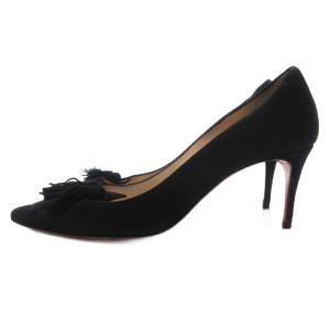 Christian Louboutin タッセルパンプス スエード ポインテッドトゥ ピンヒール 35 黒 ブラック /UO GY62