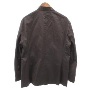 GIORGIO ARMANI スタンドカラージャケット 絹 シルク 裏地ストライプ 56 グレー /FF GY62