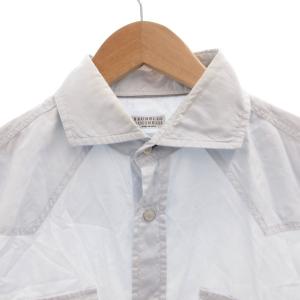 BRUNELLO CUCINELLI ウエスタンシャツ コットン 長袖 L 水色 ライトブルー /FF GY62