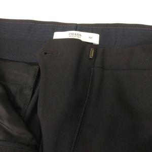 PRADA パンツ スラックス ストレート ウール センタープレス 42 黒 ブラック /SX GY62