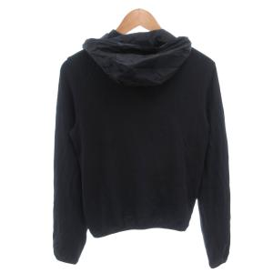 PRADA SPORT ジップアップパーカー フーディ ロゴ 短丈 ショート 切替 M 紺 ネイビー /FF GY62
