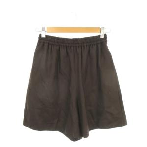 ショートパンツ 36 茶 ダークブラウン 無地 ゴムウエスト /AH32 ECD003