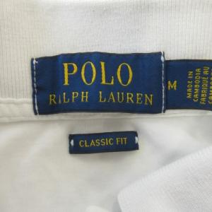 POLO RALPH LAUREN ポロシャツ M CLASSIC FIT 白 ホワイト ポロカラー 半袖 ロゴ刺繍 /CK21 ECD003