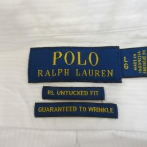 POLO RALPH LAUREN RL UNTUCKED FIT シャツ L 白 ホワイト 半袖 ボタンダウンカラー ロゴ刺繍 /CK13