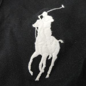 RALPH LAUREN ポロシャツ ビッグポニー 5f 黒 ブラック ポロ襟 半袖 ロゴ刺繍 ナンバー3 /AH43 ECD003