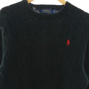POLO RALPH LAUREN ニット セーター 長袖 XS ブラック /HK ECD003