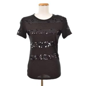 Tシャツ 半袖 スパンコール S 黒 ブラック ECD003