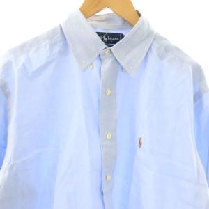RALPH LAUREN ボタンダウンシャツ 長袖 16-34 ブルー /ES ECD003