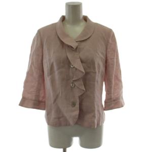 HANAE MORI セットアップ フォーマル ジャケット スカート 38 ピンク 七分袖 ミモレ丈 25-74733-28