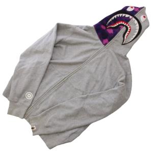 A BATHING APE Giant Shark Purple Camo Full Zip Hoodie