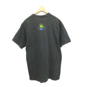 STUSSY Tシャツ L ダークグレー グラフィックプリント クルーネック 半袖 /NP ECD003