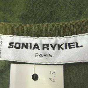 SONIA RYKIEL トレーナー カーキ 長袖 ラウンドネック ベルベット調 /NP ECD003