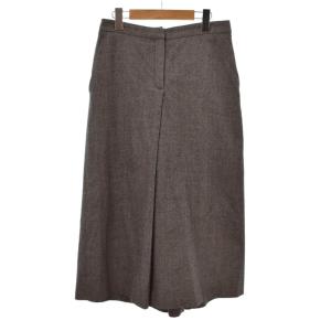 ガウチョパンツ キュロットパンツ 無地 ワイド 36 灰色 グレー ECD003