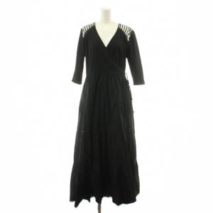 BALLERINA MAXI DRESS ワンピース ティアード フレア ロング マキシ 七分袖 カシュクール