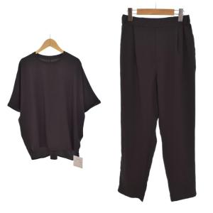 セットアップ Tシャツ カットソー 半袖 パンツ スラックス 36 グレー ECD003