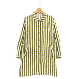 ロングシャツ ストライプ チェック 40 イエロー ブラック /DF ECD003