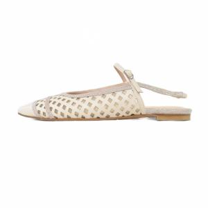 GINZA Kanematsu サンダル ミュール ポインテッドトゥ 24.5cm ベージュ ECE004