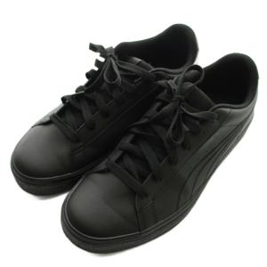 PUMA ローカットスニーカー シューズ 厚底 ワンカラー ロゴ US8 26cm 黒 ブラック /BB ECE004