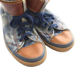 DIESEL デニムハイカットスニーカー US9 27cm 紺 ネイビー 茶 ブラウン /SS OS ECE004