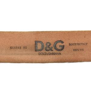 D&G レザー ロゴ ベルト 茶 ブラウン ECE004