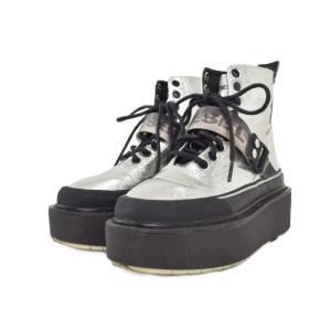 DIESEL H-SCIROCCO 超厚底アンクルブーツ スニーカー 23cm シルバー ECE004