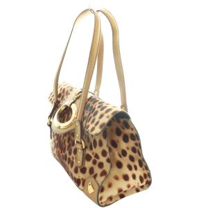 DOLCE&GABBANA レオパード柄トートバッグ ハラコ ブラウン ベージュ
