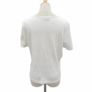 BURBERRY LONDON Tシャツ カットソー 半袖 Vネック チェック柄 F 白 ホワイト ECE004