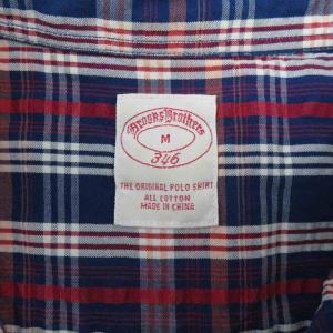 Brooks Brothers カジュアルシャツ M 青 ブルー 赤 レッド チェック柄 半袖 /MA20 ECE004