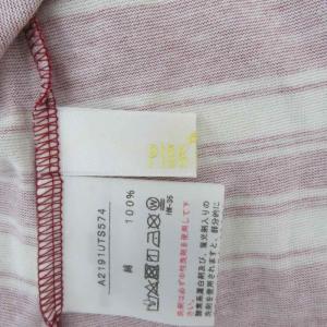 PINK HOUSE Tシャツ カットソー 半袖 赤 レッド 白 ホワイト 花柄 ボーダー柄 ラウンドネック /MA6 ECE004