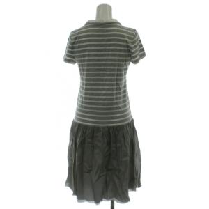 sacai luck チュニック ワンピース 2 グレー 半袖 Uネック ボーダー 14SSLU704 /GG ECE004