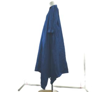 Max Mara フレアワンピース 44 ブルー アシンメトリーヘム