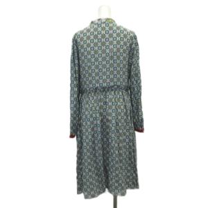 ワンピース 38 青 ブルー 長袖 花柄 スタンドカラー /RN ECE004（2026