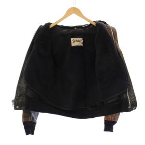 Schott レザージャケット 革ジャン ジップアップ アウター 36 茶色 ブラウン 長袖 ファー襟 /YM ECE004