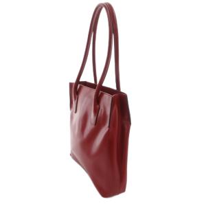 JIL SANDER ハンドバッグ 肩掛け 手提げ レザー ロゴ型押し 赤 レッド /FF GY62