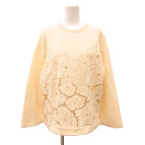 カットソー 長袖 カットワーク 花がら 40 アイボリー /JS GY62