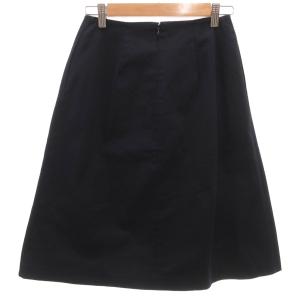 JIL SANDER NAVY 美品 イタリア製 プリーツスカート タック 34 ひざ丈 ポケット付き 紺 ネイビー /KB