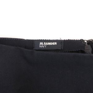 JIL SANDER NAVY 美品 イタリア製 プリーツスカート タック 34 ひざ丈 ポケット付き 紺 ネイビー /KB