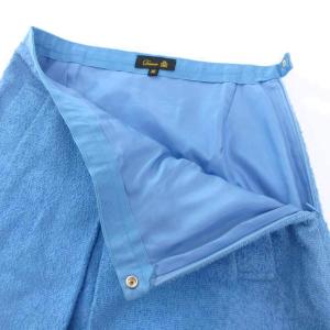 Drawer ボックスプリーツスカート ミモレ丈 36 水色 プリーツ スカラップヘム ポケット /SX GY62
