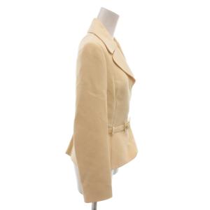 VALENTINO ベルテッドジャケット ブレザー ウール シルク混 ３８ベージュ /FF GY62