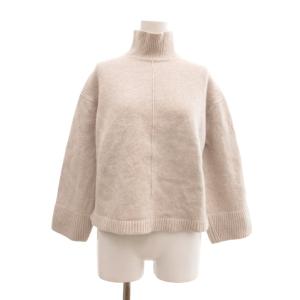 美品 セーター ニット ウール 38 グレー ハイネック リブ切替 /MU GY62
