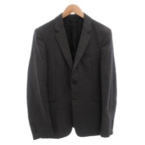 PRADA スーツ セットアップ ビジネス シングル ジャケット パンツ シルク混 モヘヤ混 44R グレー /FF