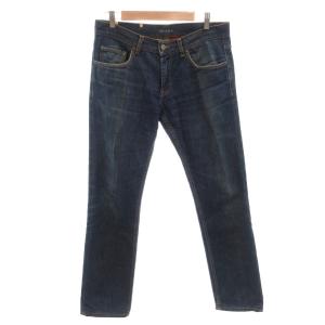 デニムパンツ ジーンズ ストレート ロゴ金具 32 インディゴ /FF GY62