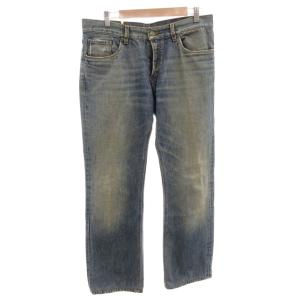 デニムパンツ ジーンズ ストレートジッパーフライ ロゴ金具 32 インディゴ /FF GY62