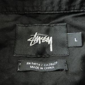 STUSSY シャツ L 黒 ブラック 半袖 ロゴプリント /CK26 ECE004