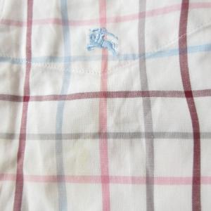 BURBERRY BLACK LABEL シャツ 3 白 ホワイト チェック柄 半袖 レギュラーカラー BMW35-211-12 /AO6 ECE004