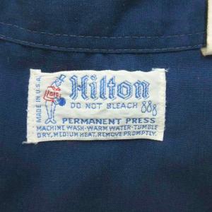 HILTON ボーリングシャツ XXL ネイビー 紺 半袖 レギュラーカラー バック刺繍 /PP ECE004