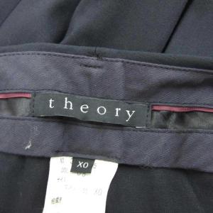 Theory フレアパンツ 小さいサイズ X0 黒 ブラック ローライズ ロング丈 /YS23 ECA004