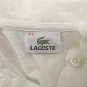 LACOSTE ポロシャツ 40 白 ホワイト 無地 襟付き 半袖 /KV ECA004